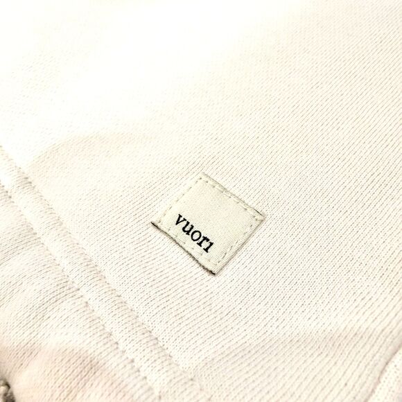 VUORI Cropped Crewneck Sweatshirt - Size X-Small Oversized Fit (Pale Pink/Cream) - Picture 5 of 8